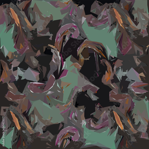 Abstract diagonal pattern from a modified image of a mixed autumn forest. Diagonal ornament in natural colors of autumn forest camouflage Leopard pattern.