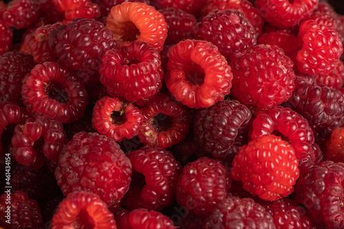 Fresh and sweet raspberries background