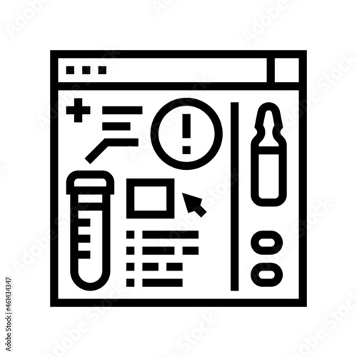 online diagnosis line icon vector. online diagnosis sign. isolated contour symbol black illustration