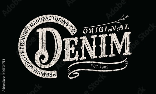 Vintage Denim supply Original College Vintage varsity vector tee shirt graphics and grunge artwork -1	