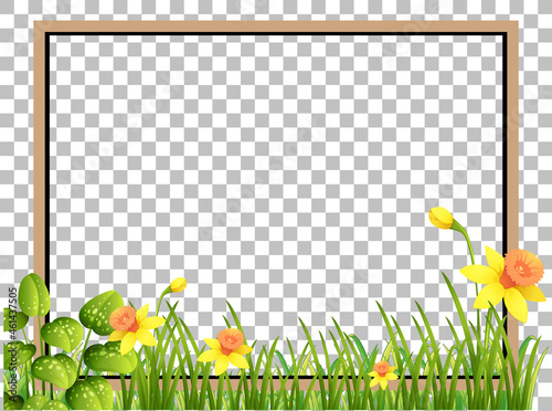 Green nature leaves frame transparent background