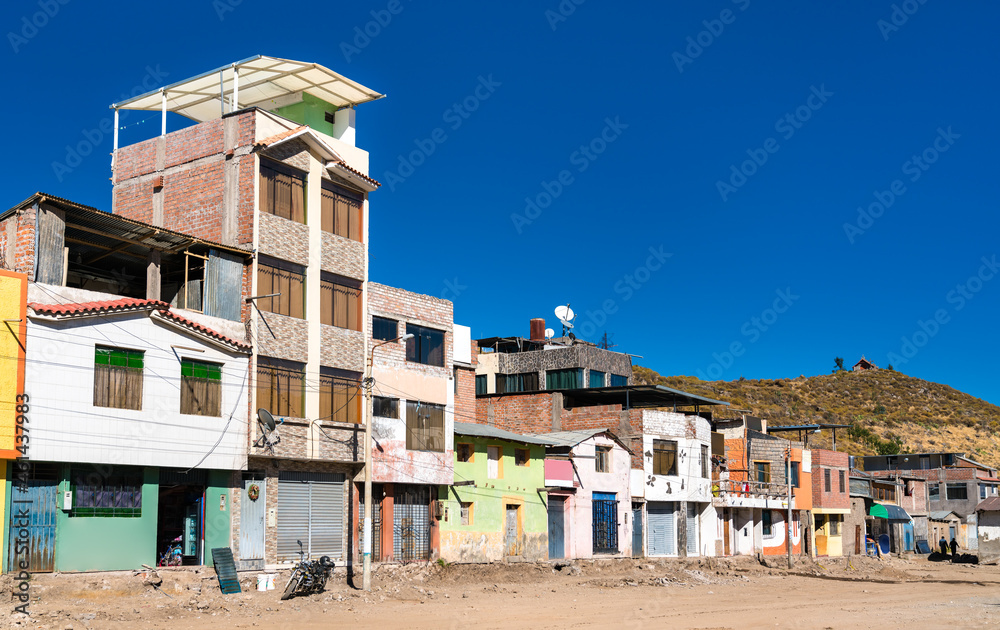 Fototapeta premium Houses in Cabanaconde at the Colca Canyon in Peru