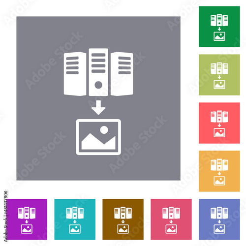 Download image from server solid square flat icons