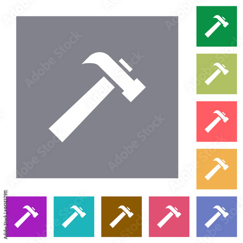 Old hammer square flat icons