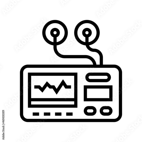 portable electrocardiogram line icon vector. portable electrocardiogram sign. isolated contour symbol black illustration