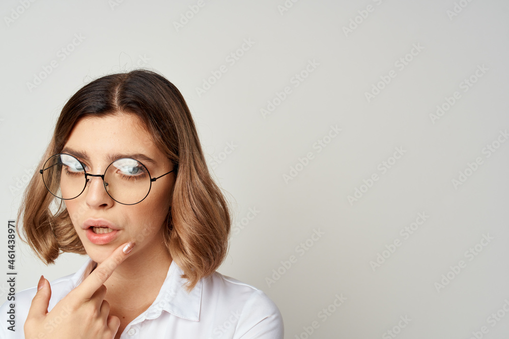 woman in a white shirt success Lifestyle isolated background woman in a white shirt success Lifestyle isolated background