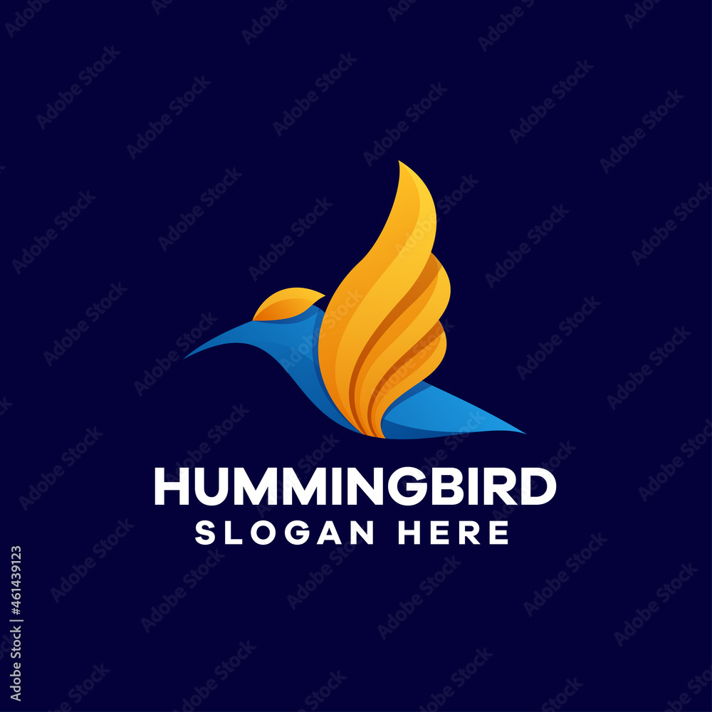 Hummingbird Colorful Gradient Logo Design