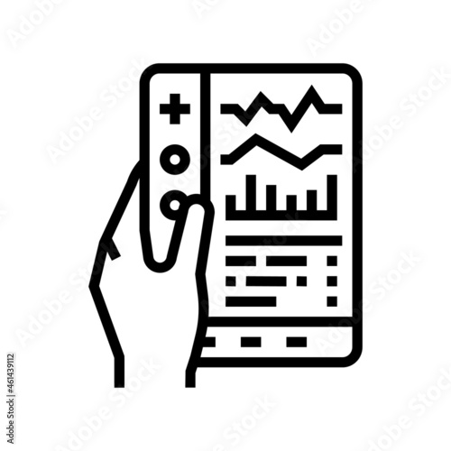 remote health care line icon vector. remote health care sign. isolated contour symbol black illustration