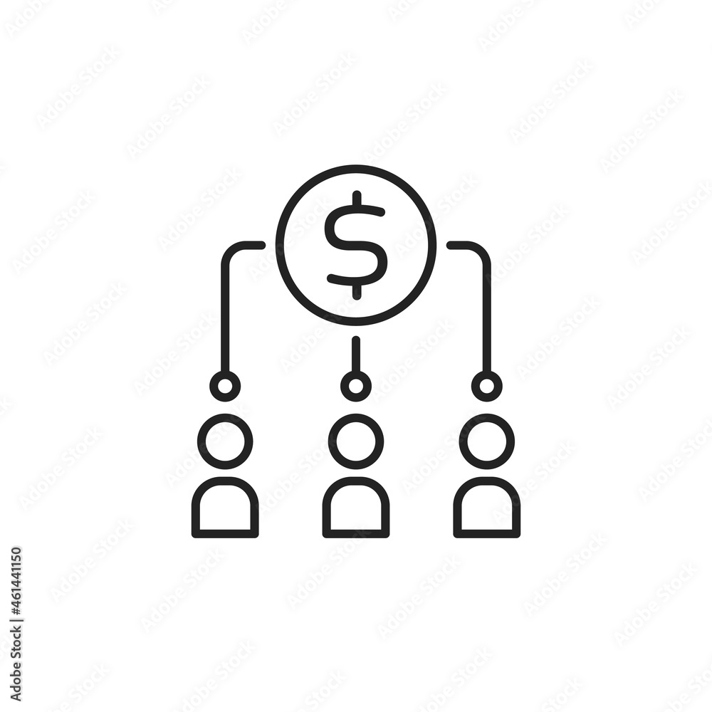 abstract thin line investors teamwork icon abstract thin line investors teamwork icon
