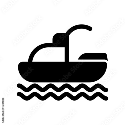 Ski Jet Glyph Vector Icon Design