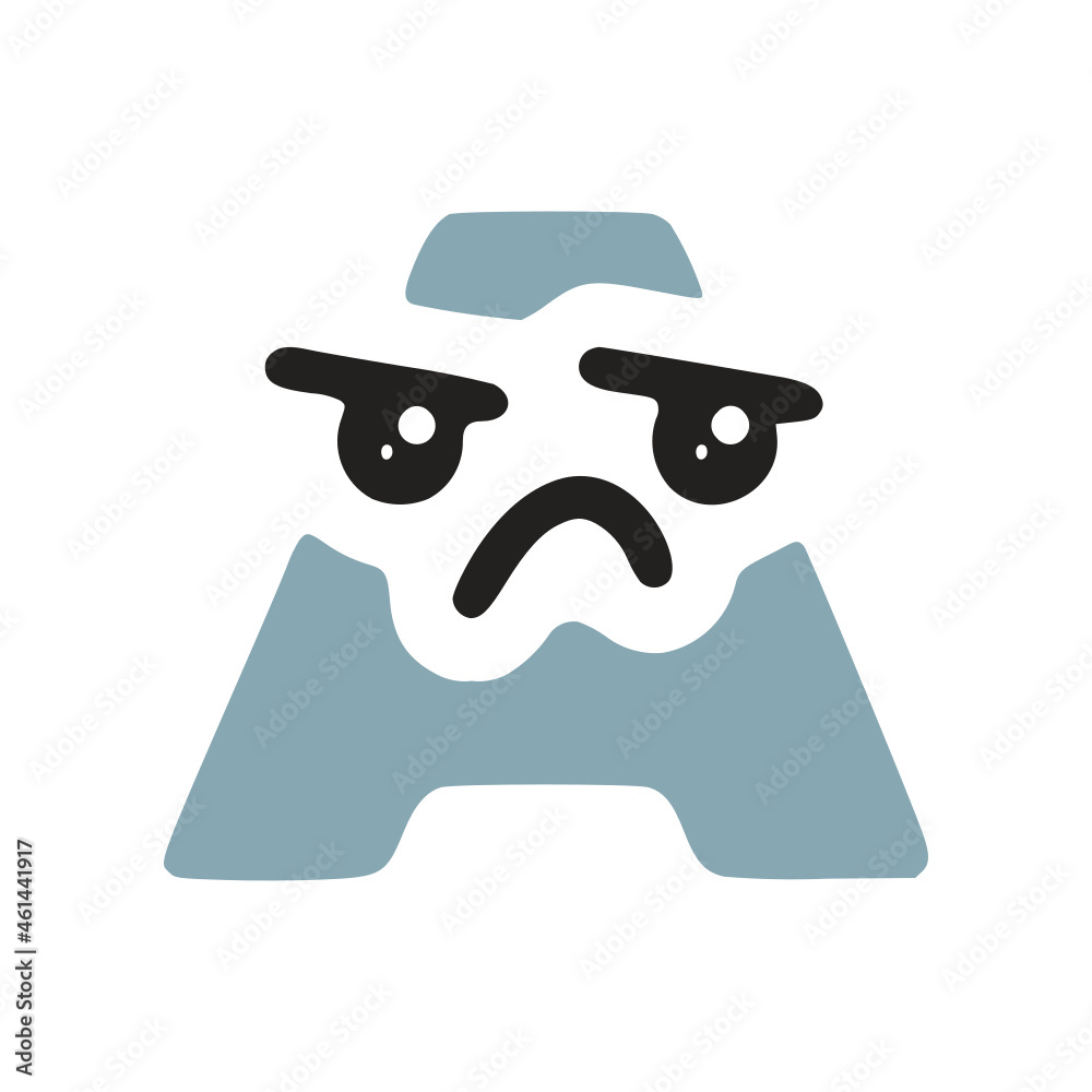 Letter a kawaii character with sad face, vector clipart Letter a kawaii character with sad face, vector clipart