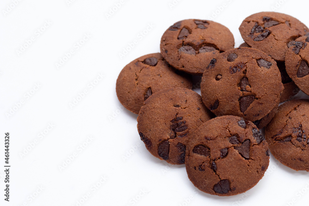 Chocolate chip cookies on white Chocolate chip cookies on white