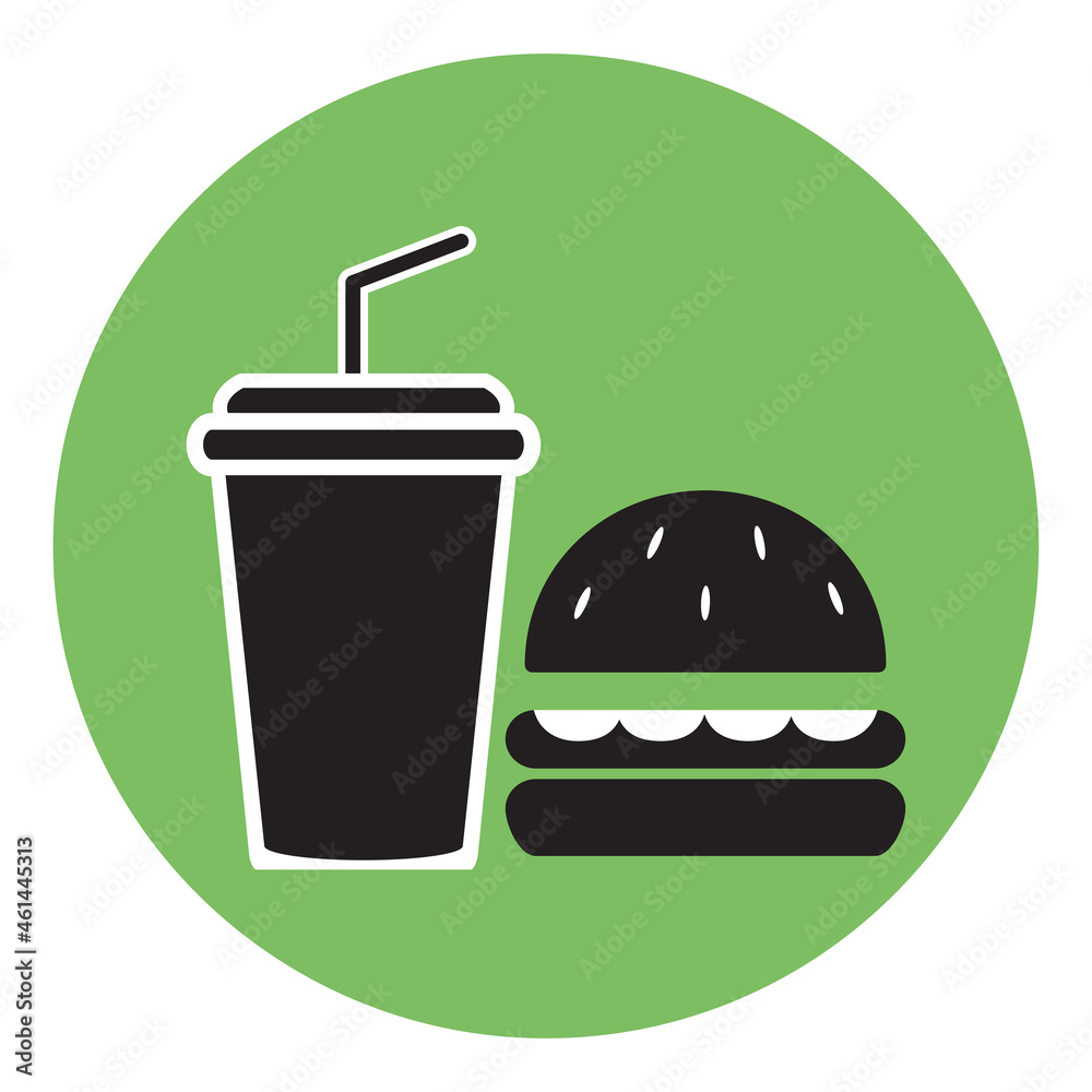 Fast food icon vector isolated on white background. Fast food icon in flat style. Template for app, label, logo, menu and web site. Creative art concept, vector illustration Fast food icon vector isolated on white background. Fast food icon in flat style. Template for app, label, logo, menu and web site. Creative art concept, vector illustration