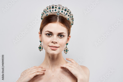 Princess luxury naked shoulders cosmetics fashion isolated background