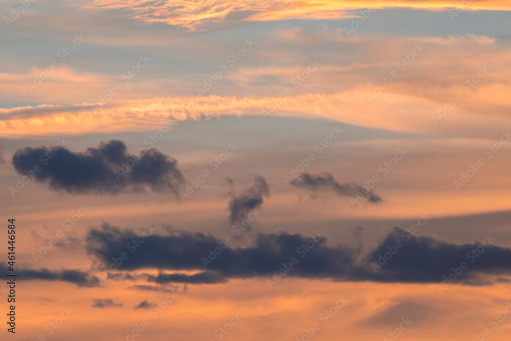 orange clouds at sunset in Capitol Reef National Park in United States of America