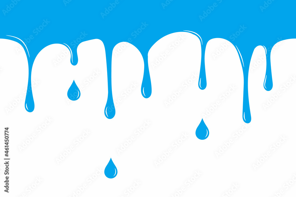 Blue water drops, seamless background. Vector illustration.