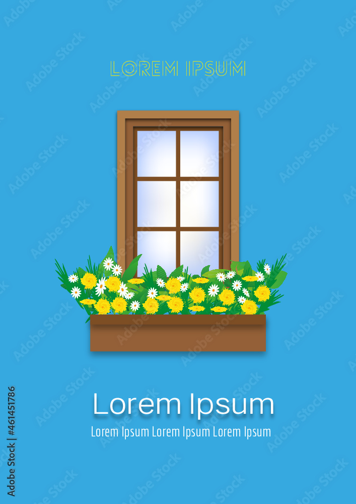 Obraz premium window with flowers