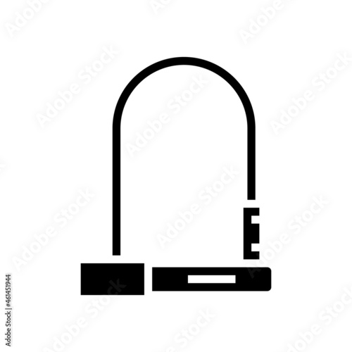lock for safe bike glyph icon vector. lock for safe bike sign. isolated contour symbol black illustration