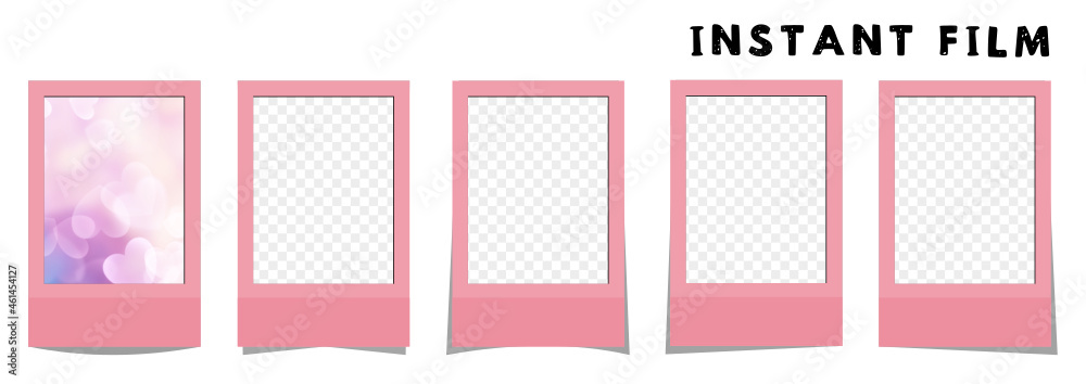 Instant film style frame, pink,インスタントフィルム風フレーム,ピンク,SVG