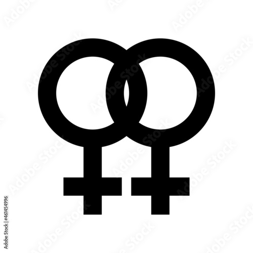 Lesbian symbol. Lesbian icon isolated on white