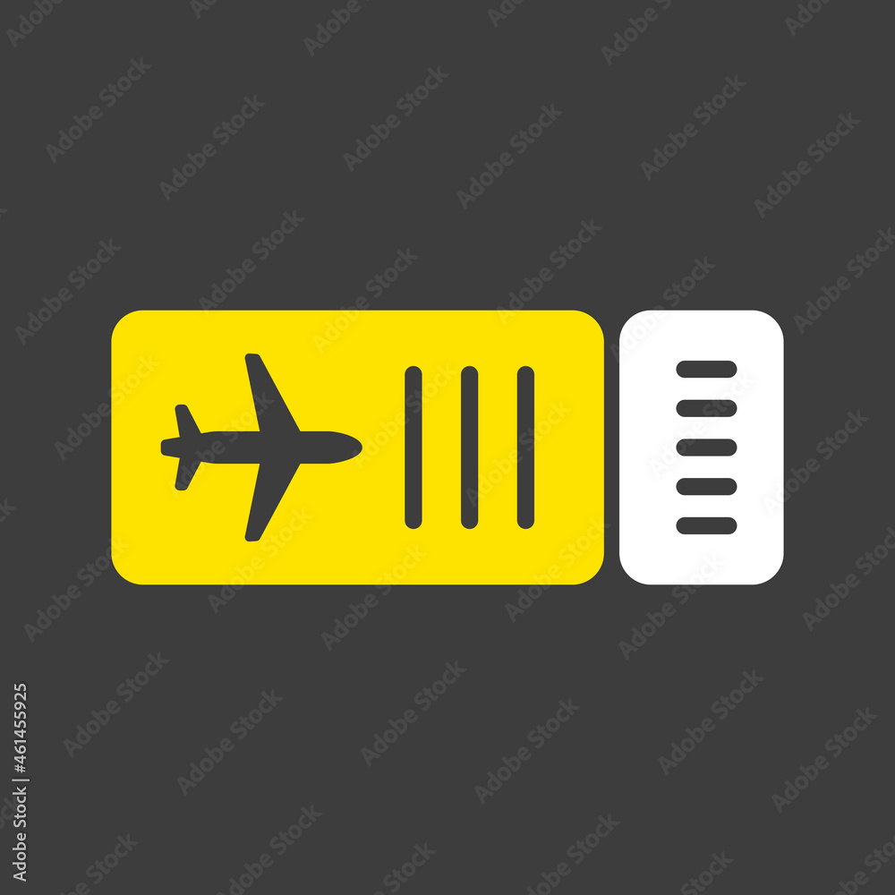 Ticket plane flat vector icon. Summer sign