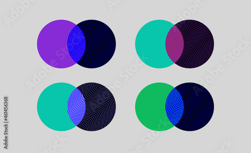 Minimal geometric logo template. Trendy linear wavy design elements.