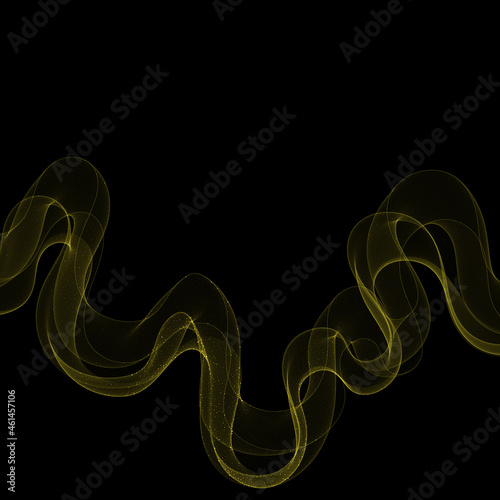 Gold shiny wave on a black background. Design elementeps 10