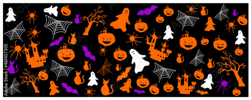 Obraz na płótnie Halloween, Halloween banner, autumn w salonie