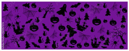 Obraz na płótnie Halloween, Halloween banner, autumn w salonie