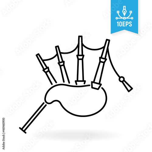 Bagpipes vector icon. Musical instrument illustration.