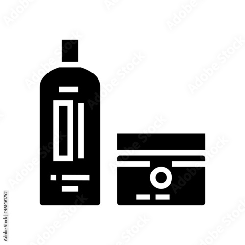 perm and hair straightener packages glyph icon vector. perm and hair straightener packages sign. isolated contour symbol black illustration