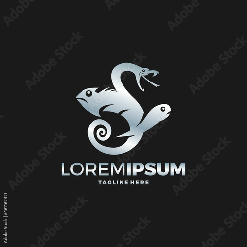 reptile logo Vector Illustration Vector illustration template iguana, turtle, snake, abstract logo icon design template, creative gecko logo vector
