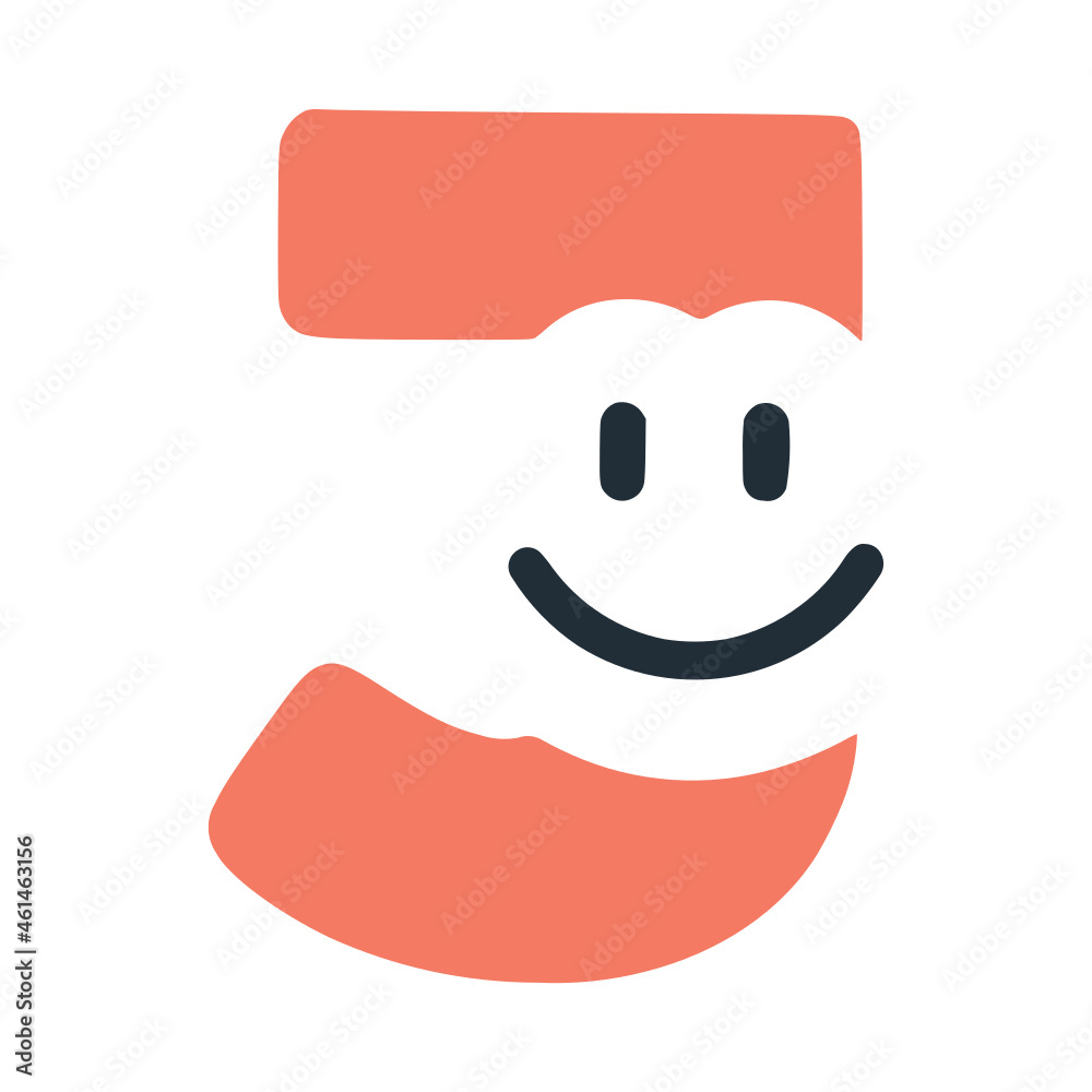 Letter j happy smiling character, vector clip art Letter j happy smiling character, vector clip art