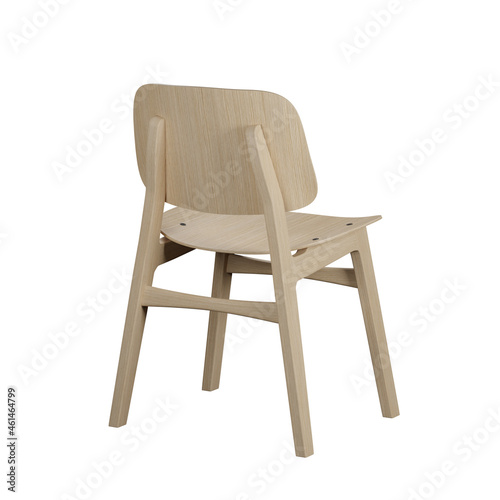 modern pine kitchen chair isolate on white background