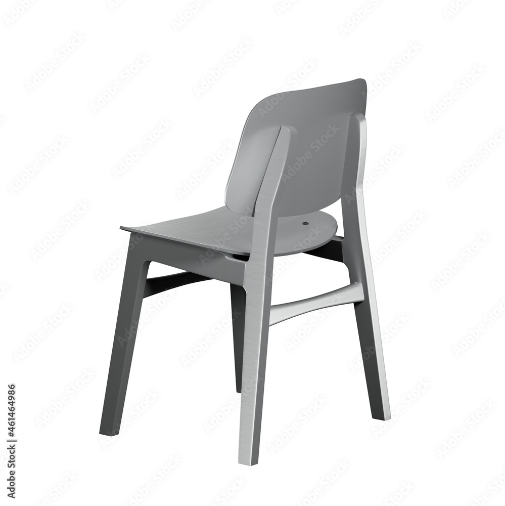 modern gray metallic kitchen chair isolate on white background modern gray metallic kitchen chair isolate on white background