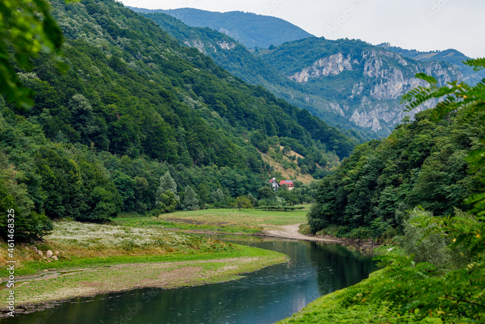 Landscape of the National park Domogled Valea Cernei in romania