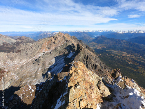 Panoramic view from the top of Piltriquitron hill near the Argentine town of El Bolson photo