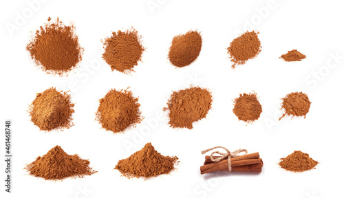 Dry Cinnamon Powder Isolated