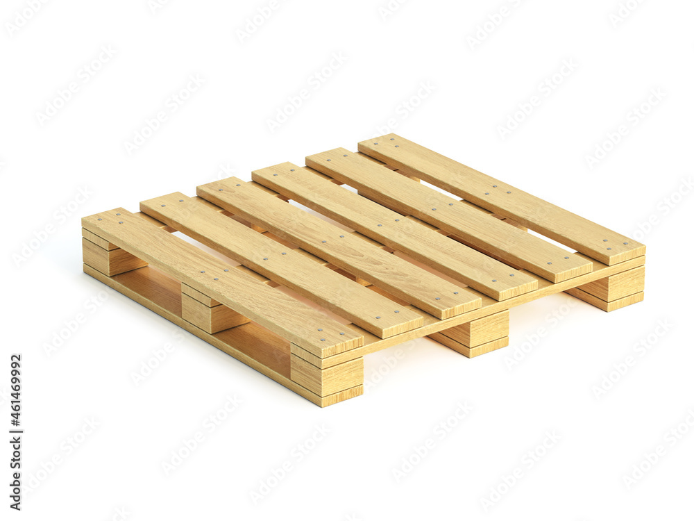 Wooden pallet isolated on white background 3d rendering Wooden pallet isolated on white background 3d rendering