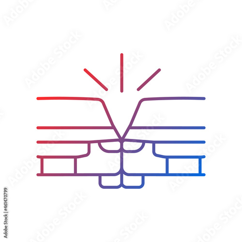Tableau sur toile Sideswipe car accident gradient linear vector icon