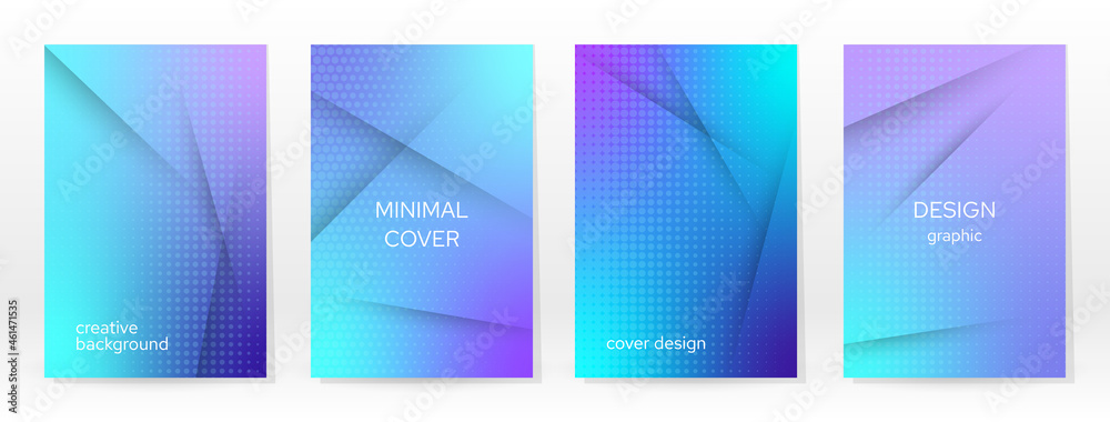 Minimal Poster. Pastel Soft. Blue Gradient Set.