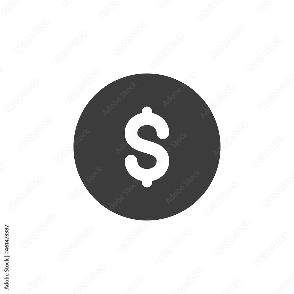 Dollar symbol icon vector on white background Dollar symbol icon vector on white background
