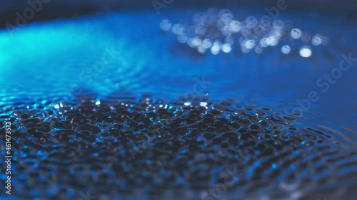 water starts to splash due to vibration