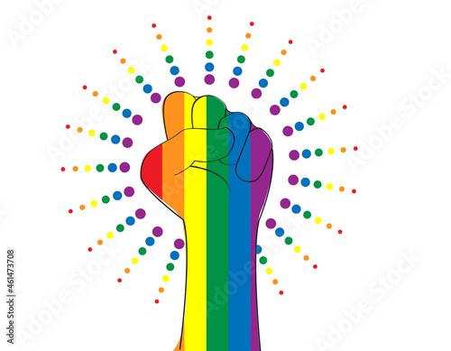 Happy Pride Day concept for LGBTQ community. LGBT Pride Typography Vector. Pride Text with LGBTQ Rainbow Flag Color.