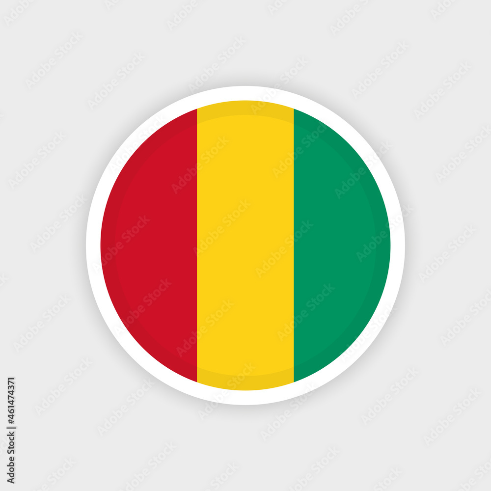 Flag of Guinea with circle frame and white background Flag of Guinea with circle frame and white background