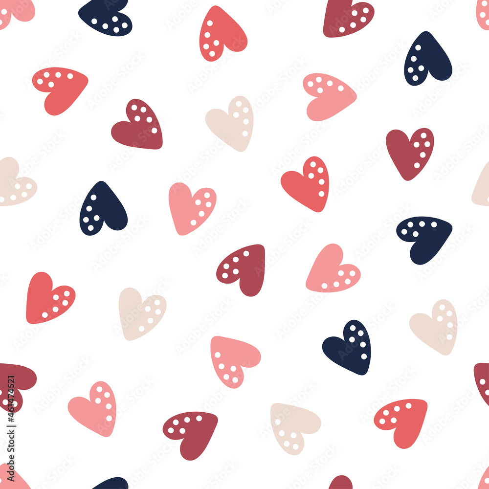 Seamless pattern with cute colorful hearts Seamless pattern with cute colorful hearts