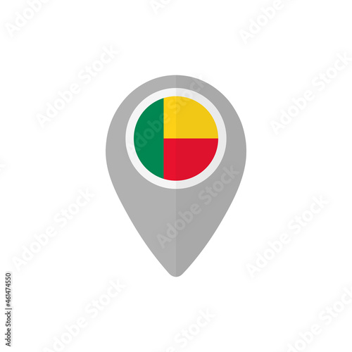 Map pin with the flag of Benin. Free Download Map pin with the flag of Benin. - GFXLoad