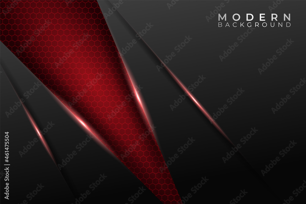 Modern Technology Background Futuristic Diagonal Glowing Red with Hexagon Pattern
