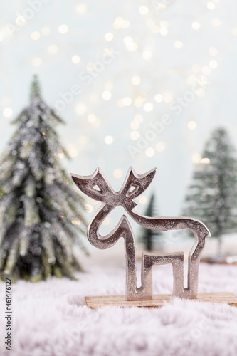 Christmas and newyear cozy decoration, bokeh background. © gitusik