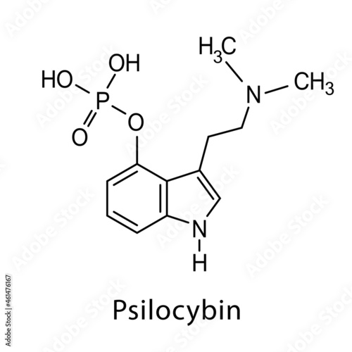 Psilocybin molecule, vector chemical formula